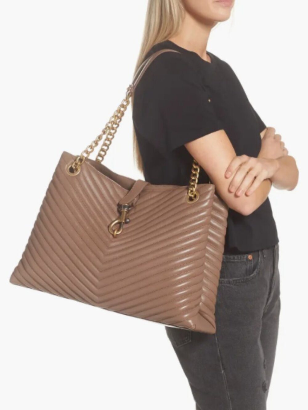 Edie Chevron Quilted Tote Rebecca Minkoff